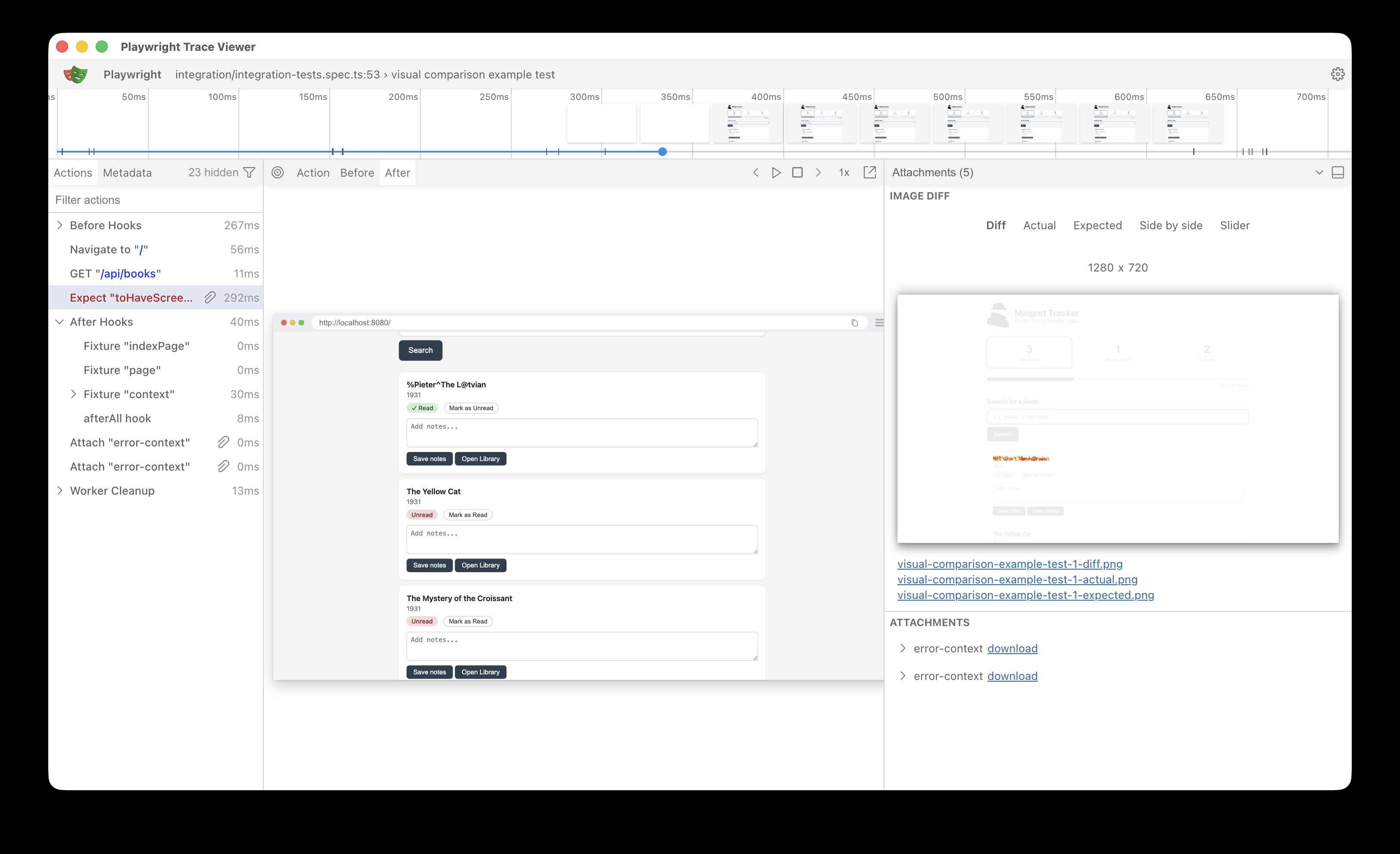 traceviewer for visual comparison